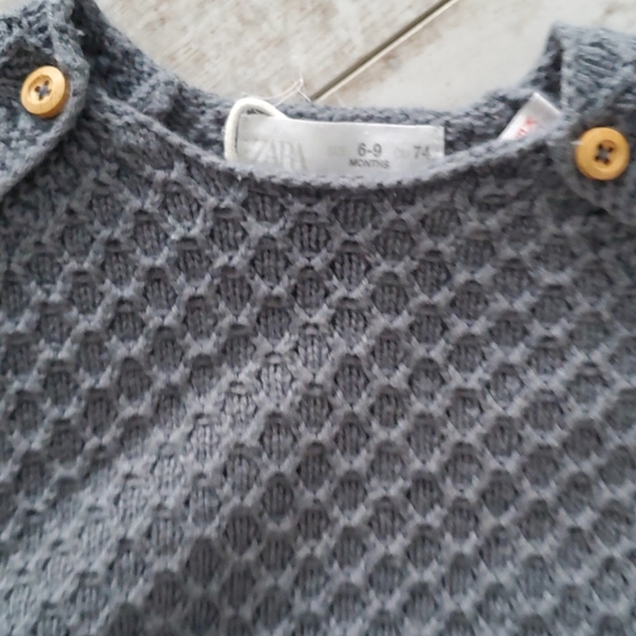 Zara Knit Cardigan slate blue size 6-9 months - Picture 2 of 2